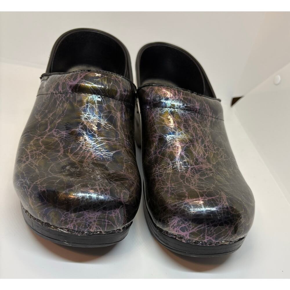 Dansko clogs patent black multicolor 40